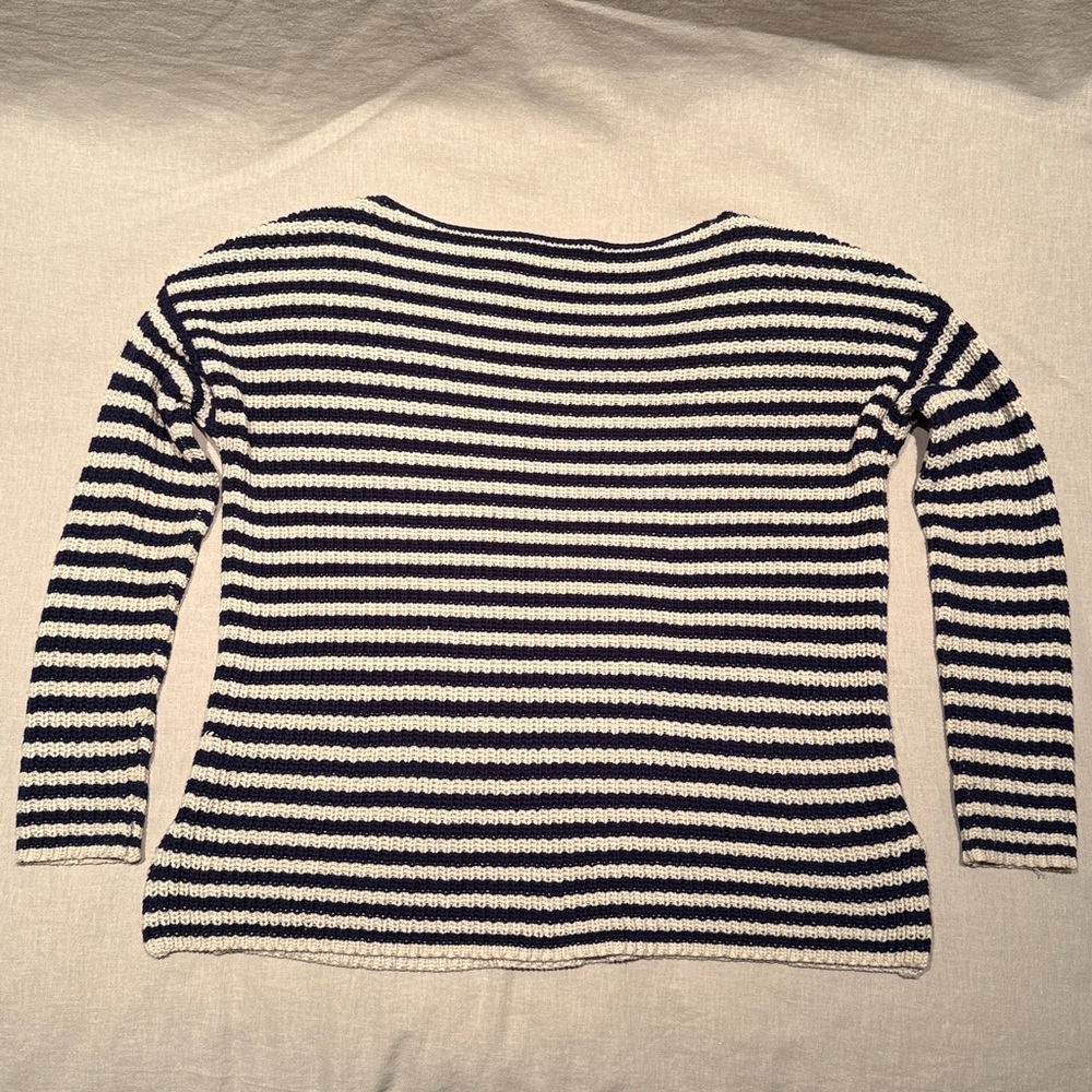 Lauren Ralph Lauren | Classic Striped Boatneck | Navy & Cream - Picture 8 of 9